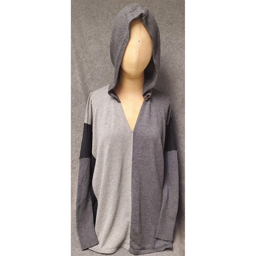 Cabi Dakota pullover hoodie sweater black/gray oversized, size XS small